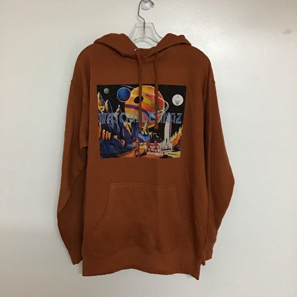 WAYOUT DESIGNZ LA designer ORANGE HOODIE SIZE LG